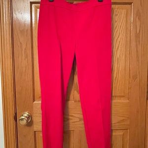 Talbots Red Chatham Side Zip pants. 6P